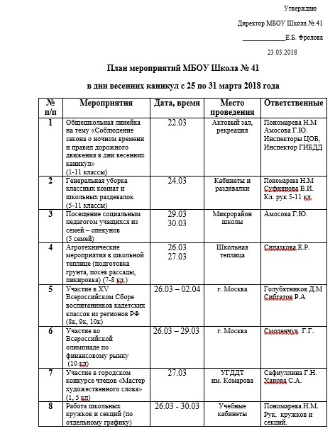 План мероприятий в школе неделя здоровья в